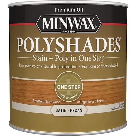 Minwax Polyshades 1/2 Pt. Satin Stain & Finish Polyurethane In 1-Step, Pecan 213204444
